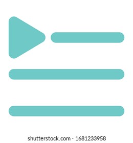 Símbolo de lista de reproducción de iconos planos multimedia