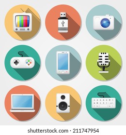 Multimedia flat icons