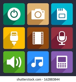 Multimedia flat icons set  2