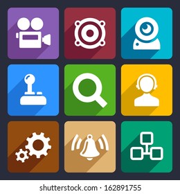 Multimedia flat icons set 3