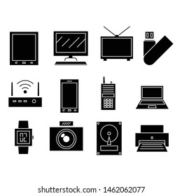 Multimedia gadget icon , icon set
