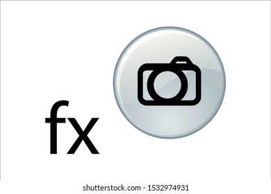 Multimedia gallery icon with white background, camera logo