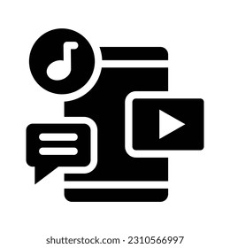 multimedia glyph icon illustration vector graphic