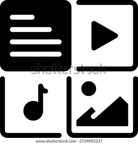 multimedia glyph icon illustration vector