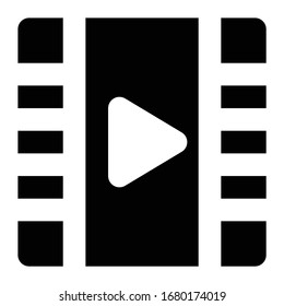 Multimedia Glyph Icon video player