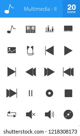 Multimedia Glyph Icons