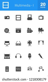 Multimedia Glyph Icons