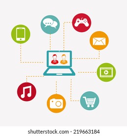 multimedia graphic design , vector illustration