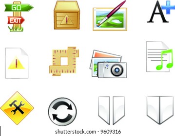 Multimedia icon for application and web design
