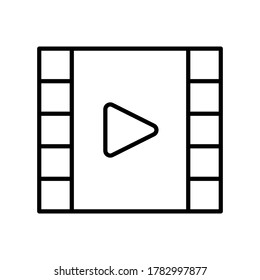 Multimedia icon with black outline style