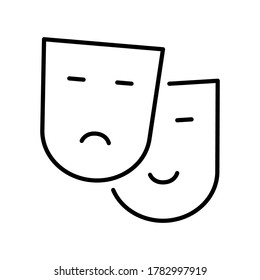 Multimedia icon with black outline style