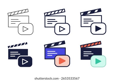 Multimedia icon with editable stroke