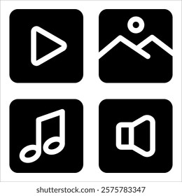 Multimedia Icon Element For Design