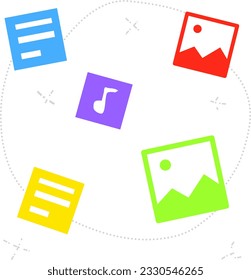 Multimedia icon illustration. vector logo template design. suitable for contemporary content, business and work, as well as creator content.
