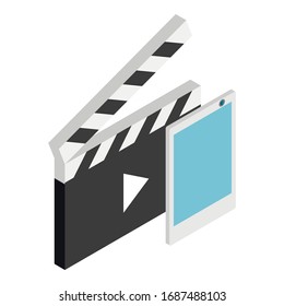 Multimedia icon. Isometric illustration of multimedia vector icon for web