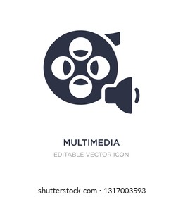 multimedia icon on white background. Simple element illustration from Multimedia concept. multimedia icon symbol design.