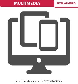 Multimedia Icon. Professional, pixel perfect icon, EPS 10 format.