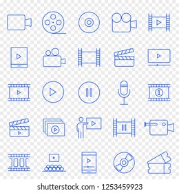 Multimedia Icon set. 25 Vector Icons Pack