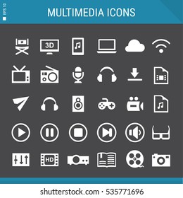 Multimedia icon set