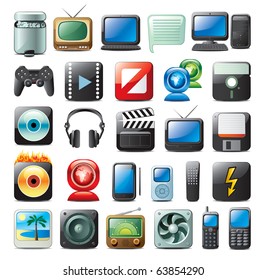 multimedia icon set