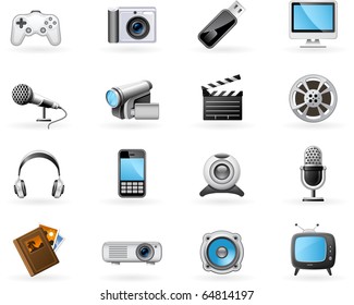 Multimedia icon set