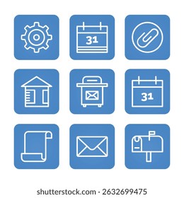 Multimedia icon set collection. Editable stroke. Vector illustration