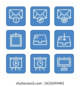 Multimedia icon set collection. Editable stroke. Vector illustration