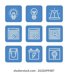 Multimedia icon set collection. Editable stroke. Vector illustration