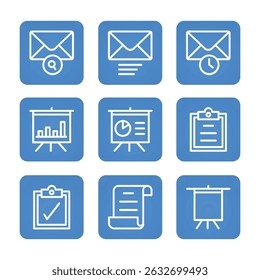 Multimedia icon set collection. Editable stroke. Vector illustration