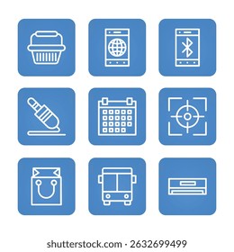Multimedia icon set collection. Editable stroke. Vector illustration