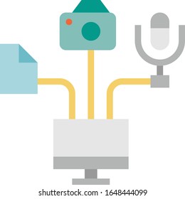 Multimedia - Multimedia-Symbol-Set. Hochwertige flache Vektorillustration-Illustration für Webseiten und mobile Applikationen.
