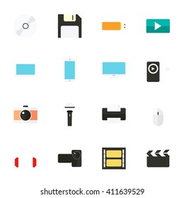 Multimedia icon set isolated on white background