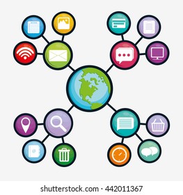 Multimedia icon set. Social media design. vector graphic