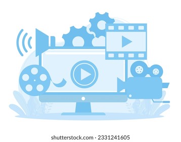 Multimedia-Icon Set Trend-Konzept flache Abbildung
