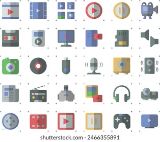 Multimedia icon set vector design illustration stock