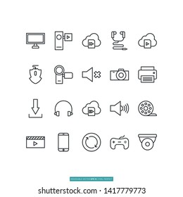 Multimedia Icon Set Vector Illustration Logo Template