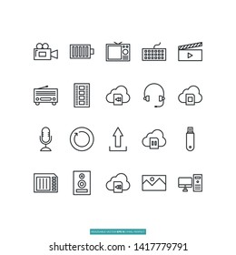 Multimedia Icon Set Vector Illustration Logo Template