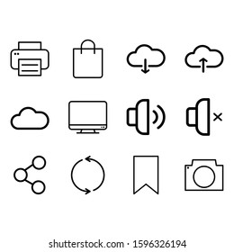 Multimedia icon set vector illustration logo template for many purpose. Isolated on white background.