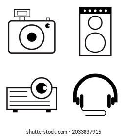 multimedia icon set vector illustration