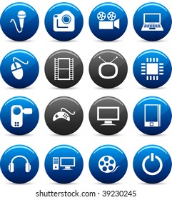 Multimedia icon set. Vector illustration.