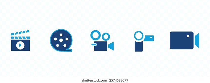 Multimedia icon set. Video icons. Devices icons. Vector illustration.