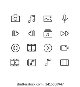 Multimedia icon sets.
Ready to use for website mobile app presentation and any other projects. 
Suitable for any user interface and user experience