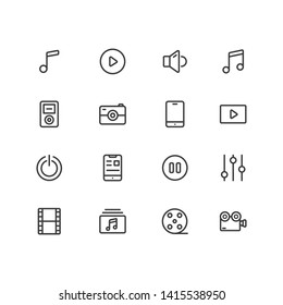 Multimedia icon sets.
Ready to use for website mobile app presentation and any other projects. 
Suitable for any user interface and user experience
