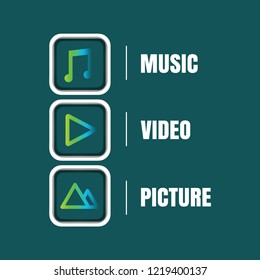 Multimedia Icon Sets, Symbol, Sign, Element, Abstract. Vector Illustration Eps.10