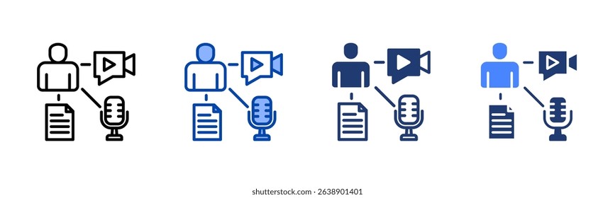 Multimedia icon sheet multiple style collection
