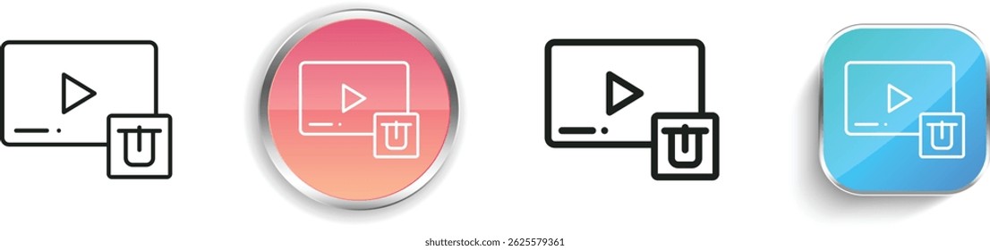 multimedia icon. Thin Linear, Regular and Button Style Design Isolated On White Background