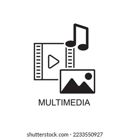 multimedia icon , web icon vector