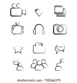 Multimedia Icons basic black series