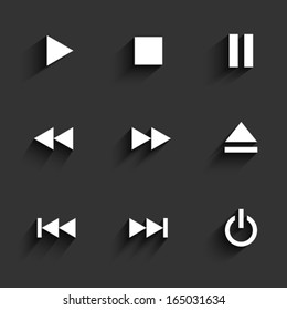Multimedia icons. Flat design. Vector illustration
