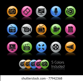 Multimedia Icons // Gelcolor Series -------It includes 5 color versions for each icon in different layers ---------